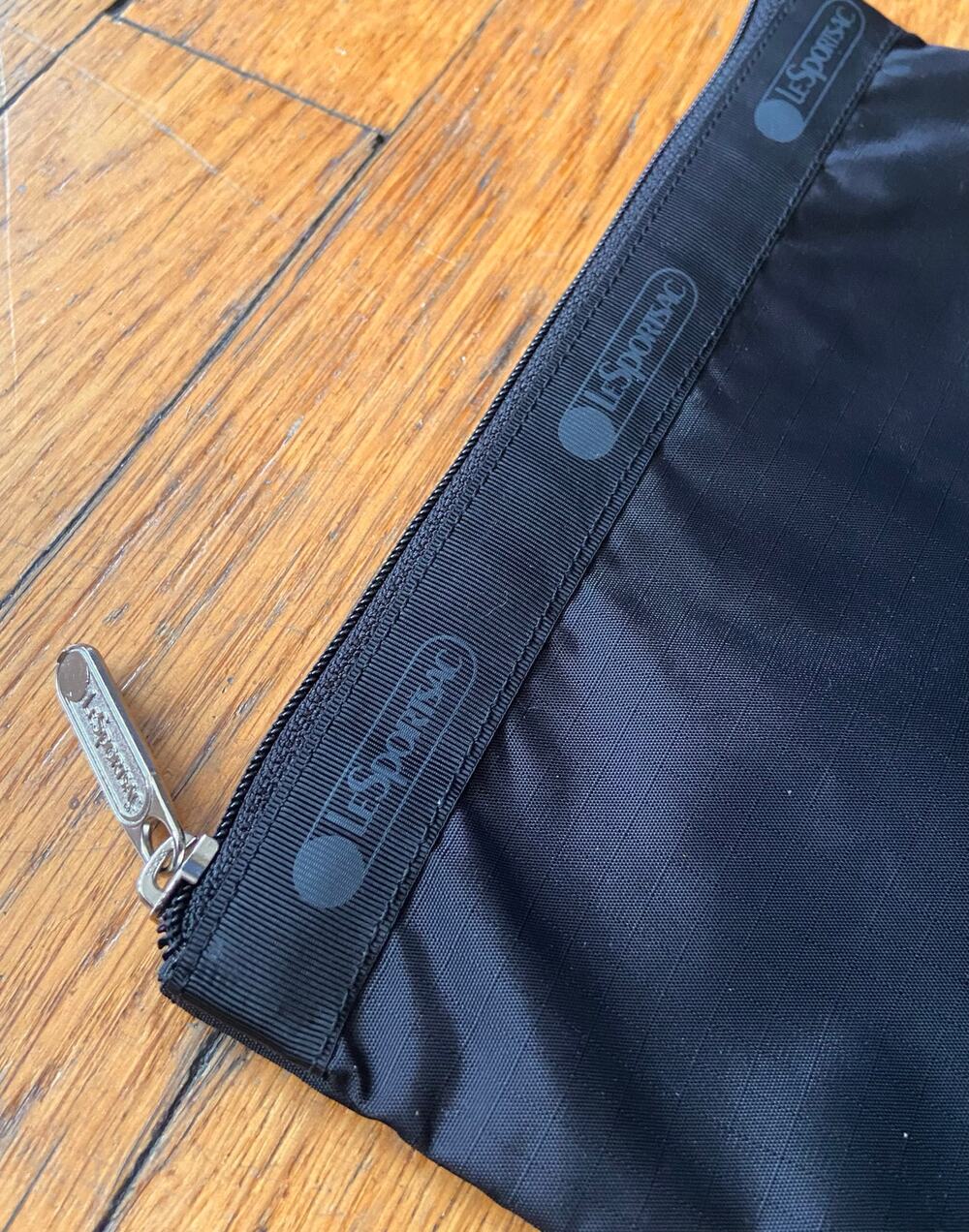 LESPORTSAC Black Logo Zippered Pouch